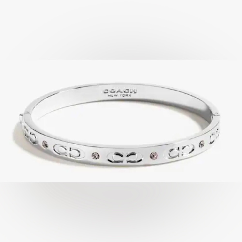 NWT-COACH: Silver, Kissing C Hinge Bangle Bracelet Style No. F59083.